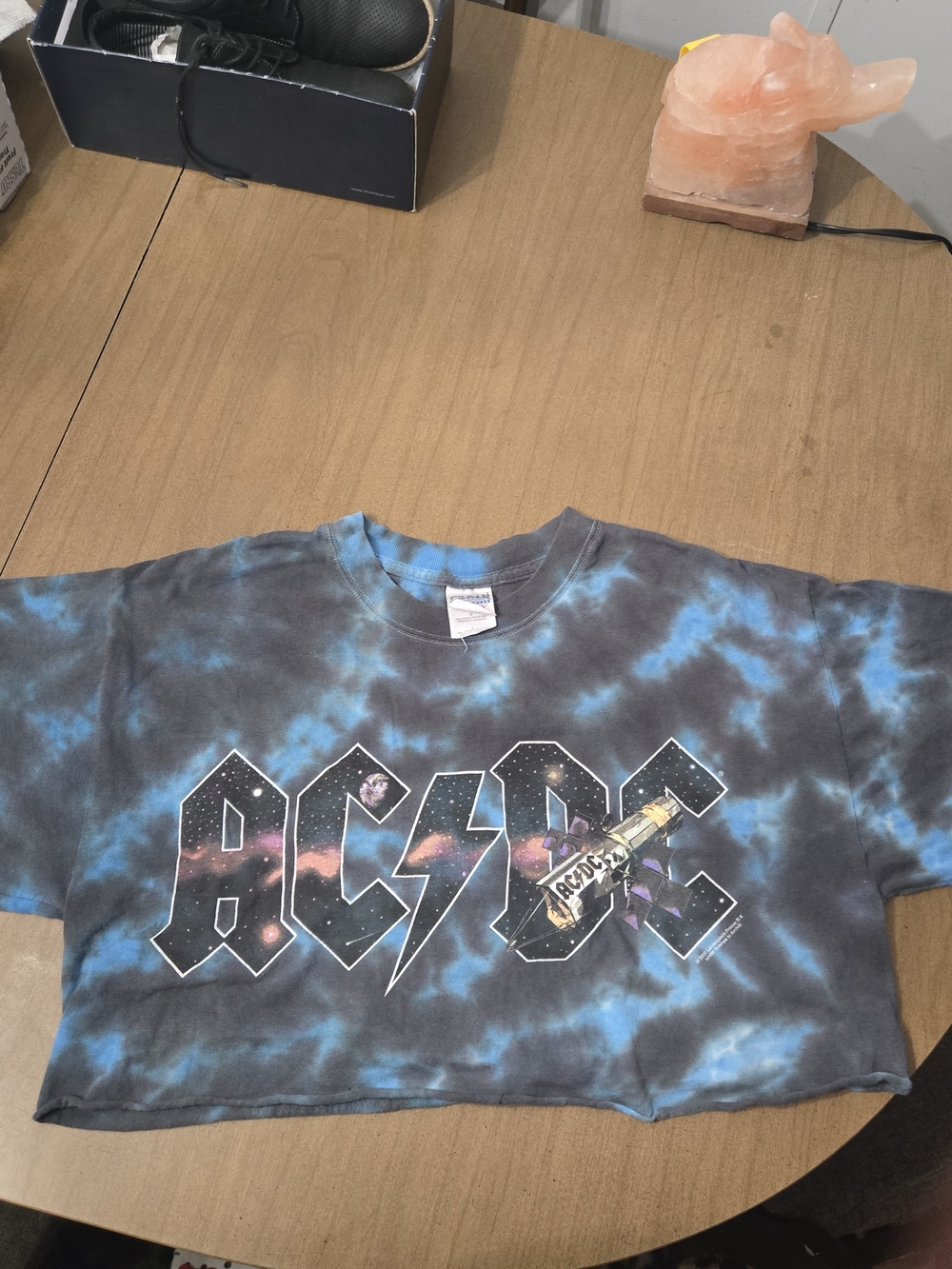 AC/DC Kids' Tie-Dye Graphic Tee in Blue & Black